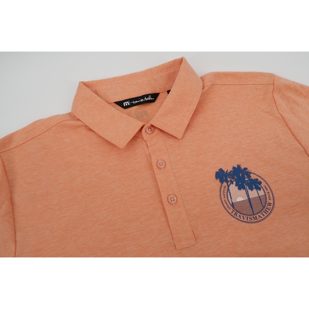 Travis Mathew Brogrammer Polo Mens Medium Heather Autumn Sunset‎ Orange